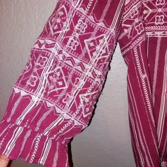 Savanna Jane Mauve The Olsen Top Boho Western Style Size Small - Picture 3 of 6